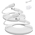 Itramax 30ft 12V DC Extension Cable 2Pack,Power Supply Extension Cord 2.1mm x 5.5mm 5521 12V DC Adapter Flat Female to Male Extender Wire for IP Network,CCTV Security Camera,DVRs,5V,9V,24V,Volt,25