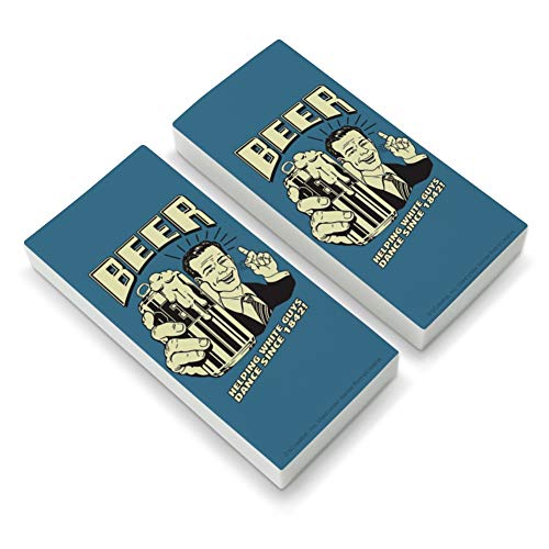 Beer Helping White Guys Dance Since 1842 Funny Humor Retro Eraser Set of 2