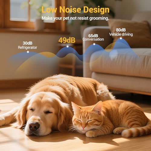 KAEFUYS Professional Long Hair Dog Clipper Powerful Motor 7000 RPM LED Display and IPX7 Waterproof Hair Clipper for Pets Long and Thick Hair with Wireless Design for Dogs and Cats