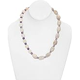 Gemstone Necklace Handmade One of a Kind Opal and Amethyst Gemstones Asymmetrical Necklace Art Jewelry