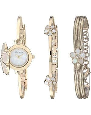 Women's Quartz Metal and Alloy Dress Watch, Color:Gold-Toned (Model: AK/3174GBST)