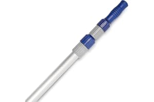 Poolvio 12 FT Telescopic Swimming Pool Pole - Adjustable 2 Piece Aluminum Pool Pole for Pool Cleaning Skimmer Nets Vacuum Heads & Brushes, Strong Grip & Lock