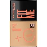 Maybelline NY Fit Me Fresh Tint Base Líquida, Proporciona Efeito Glow Natural, Controla a Oleosidade e Uniformiza a Pele com 