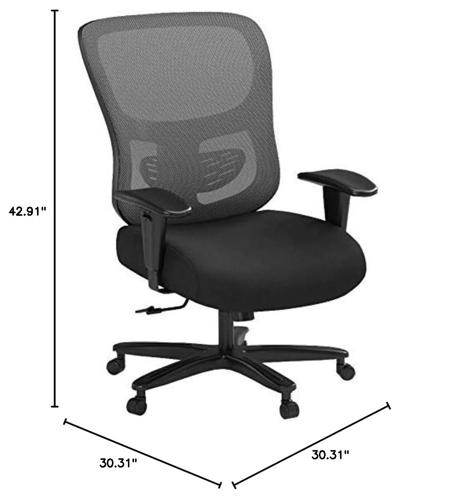 HON Sadie Big and Tall Office Chair Mesh Back Ergonomic Computer Desk Chair Heavy Duty 400 lb