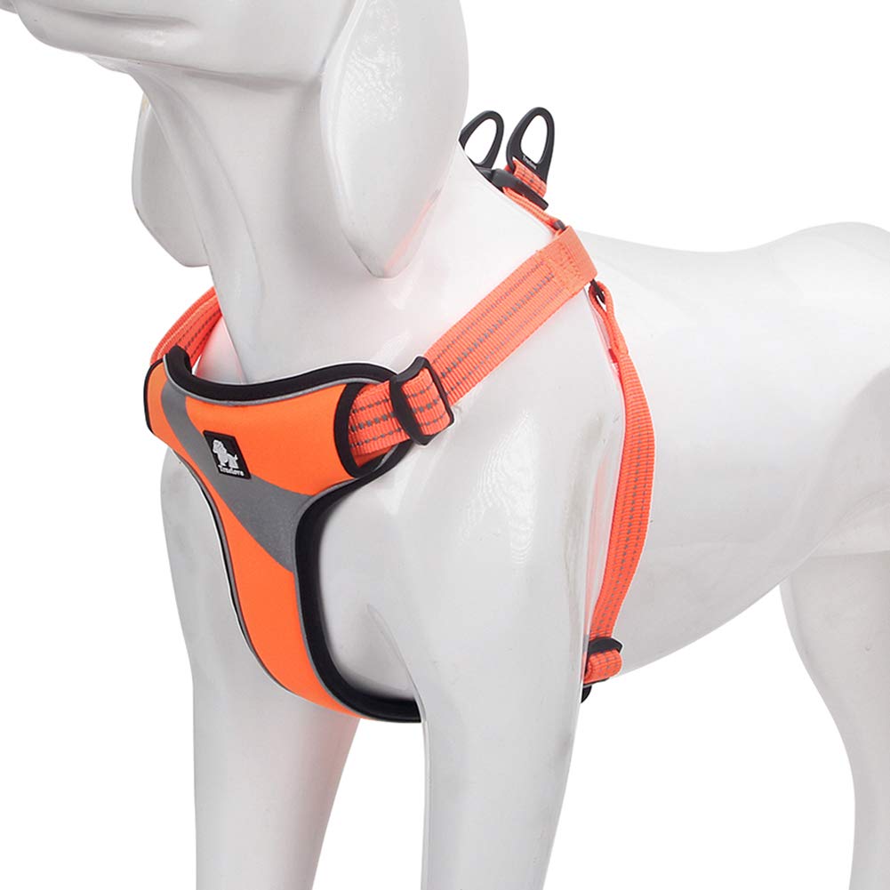 WINHYEPET Dog Harness Reflective Pet Harness Adjustable for Running Walking Padded Soft Mesh Dogs Vest Easy Control for Small Medium Large Pets TLH5991