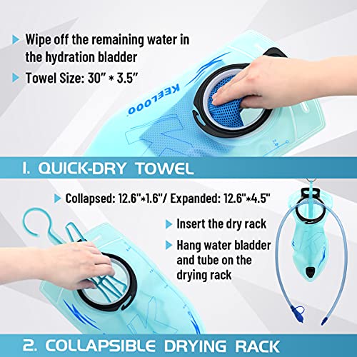 KEELOOO Hydration Bladder Cleaning Kit, 6 in 1 Water Bladder Cleaner