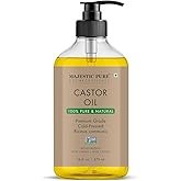 Majestic Pure Castor Oil - 100% Pure & Natural - Premium Grade, Cold Pressed, Hexane Free - Hair, Eyelashes, Eyebrows, Nails - Moisturizing & Nourishing - 16 Fl Oz