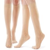 G&Y 6 Pairs Knee High Pantyhose with Reinforced Toe - 20D Nylon Stockings for Women