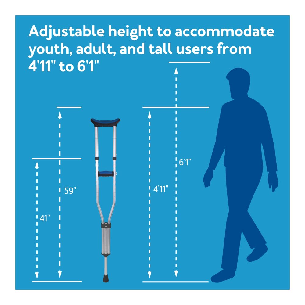 Carex Folding Aluminum Under Arm Crutches for Adults 4'11