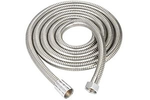 TURMZPY Shower Hose 56 Inches Long Chrome Handheld Shower Head Hose with Brass Insert and Nut