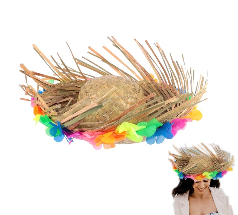 Alipis Sunflower Garland Hat Straw Hat for Men Fancy Dress Party Beach Hawaiian Festival