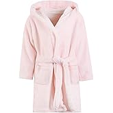Umeyda Girls Fleece Hooded Robes, Warm Printed Bath Robe for Kids Soft Fuzzy Bathrobe for Gifts