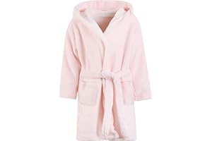 Umeyda Girls Fleece Hooded Robes, Warm Printed Bath Robe for Kids Soft Fuzzy Bathrobe for Gifts