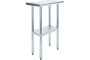 AMGOOD 14 in. x 24 in. Stainless Steel Work Table | NSF Kitchen Prep Table | Utitly Metal Table