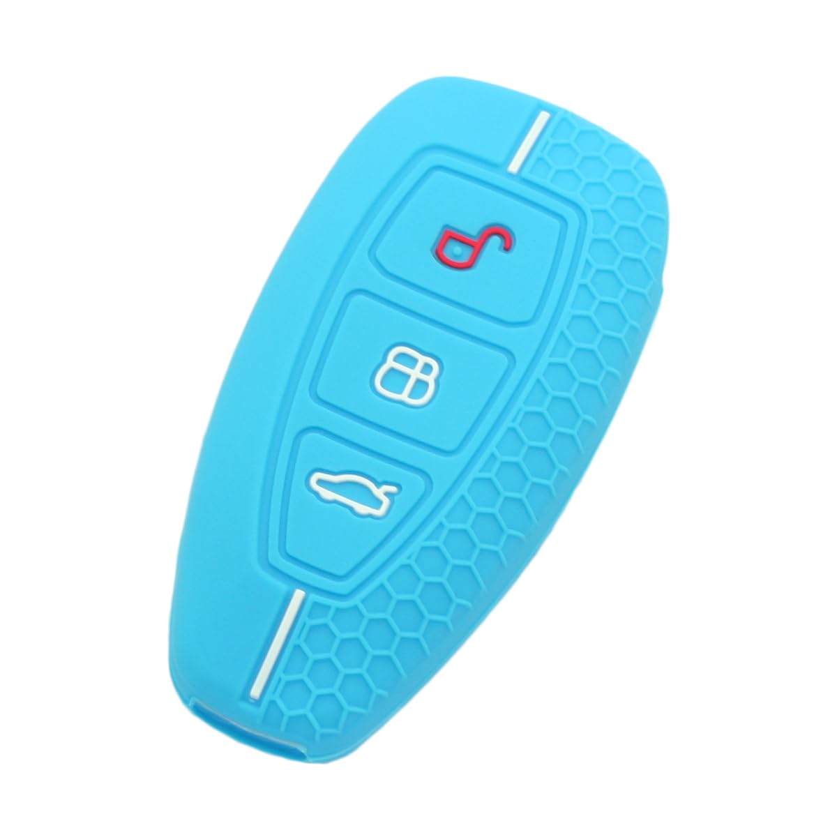 BROVACS Silicone Cover Protector Case Holder Skin Jacket Compatible with FORD 3 Button Remote Key Fob CV2724 Light Blue