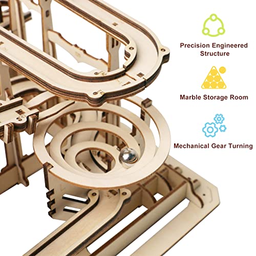 ROKR Wooden Marble Run 3D Wooden Puzzles Model Building Kits for Adults