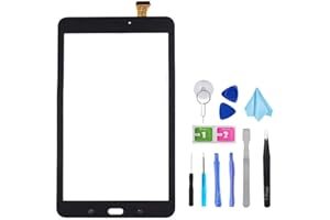T PHAEL Black Touch Screen Digitizer for Samsung Galaxy Tab E 8.0 - Glass Replacement for SM-T377 T377A T377V(Not Include LCD) with Tools + Pre-Installed Adhesive