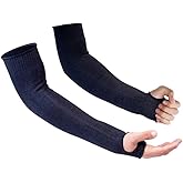 CAWANFLY Protective Arm Sleeves, Level 5 Protection Cut Resistant Sleeve with Thumb Hole (Black)