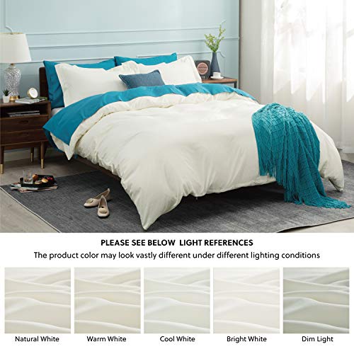 BEDSURE Ivory Duvet Covers Queen Size Washed Duvet Cover, Soft Queen