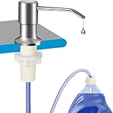 OHiHi Dish Soap Dispenser for Kitchen Sink (Brushed Nickel), Countertop Sink Soap Dispenser Water Pump with 47” No-Spill Extension Tube Kit Design for Kitchen Bathroom, No More Refills (Sliver)