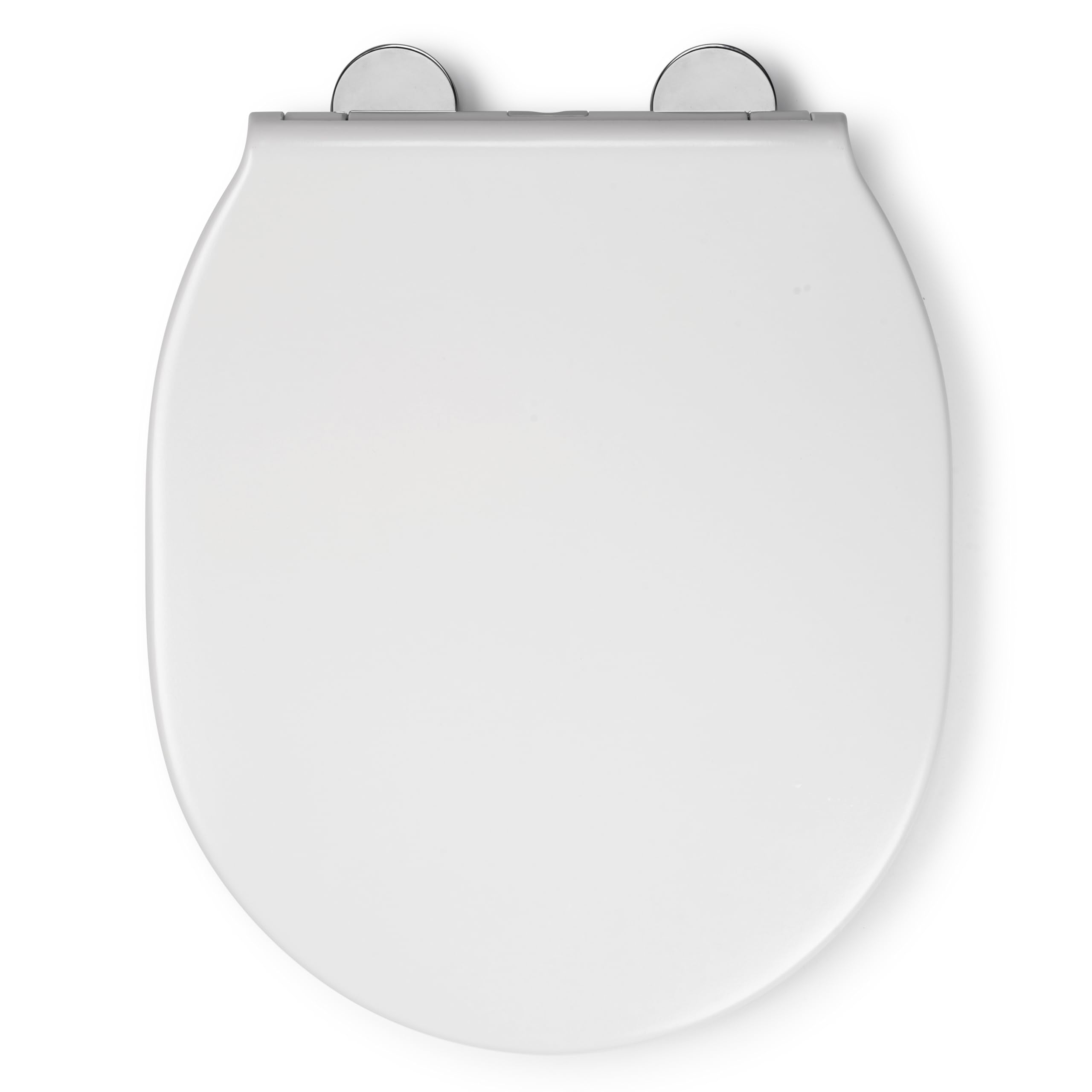 Croydex Bolsena Flexi-Fix Soft Close Toilet Seat - Quick Release Button for Easy Cleaning and Adjustable Hinges with Top and Bottom Fixings Included, Antibacterial Treated Surface (White)