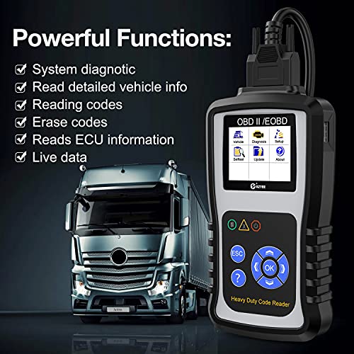 KZYEE KC601 Heavy Duty Scan Tool, Diesel Truck Diagnostic Scanner