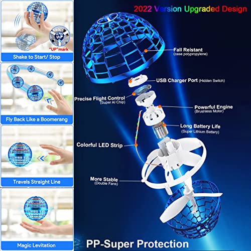 POYIPI 2 Pack Flying Ball ,Flying Orb Ball Toys Soaring Hover Pro