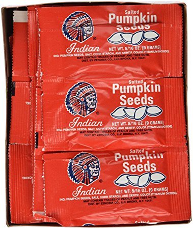 Indian Pumpkin Seeds Salted (4 box deal), 5/16 oz, 36 count (144 bags) From Candy World - Thumbnail 2