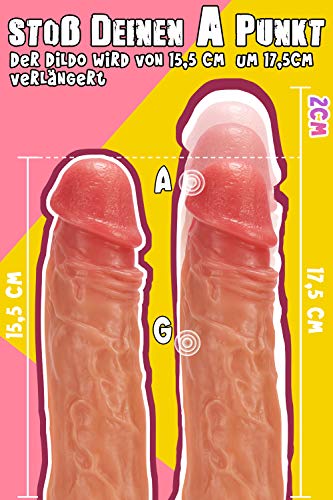 FONDLOVE Vibratoren Dildo mit Stoß- und Rotationsfunktion Realistischer Dildo mit Vibrationen 8 modi und Griff Sexspielzeug für frauen Weiches Silikon,reale Details