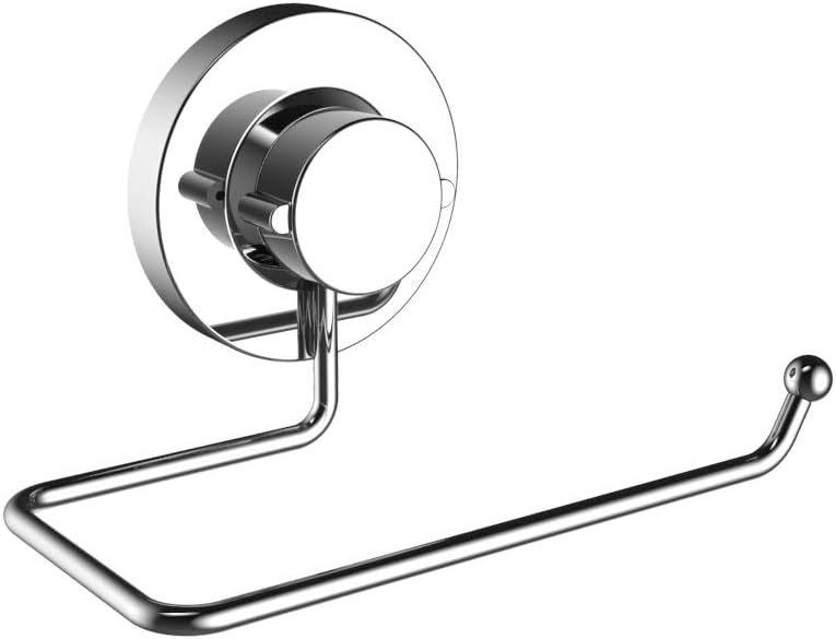 Britten & James Toilet Roll Holder Suction Fit Rust Proof Stainless Steel, Stainless Steel & Abs