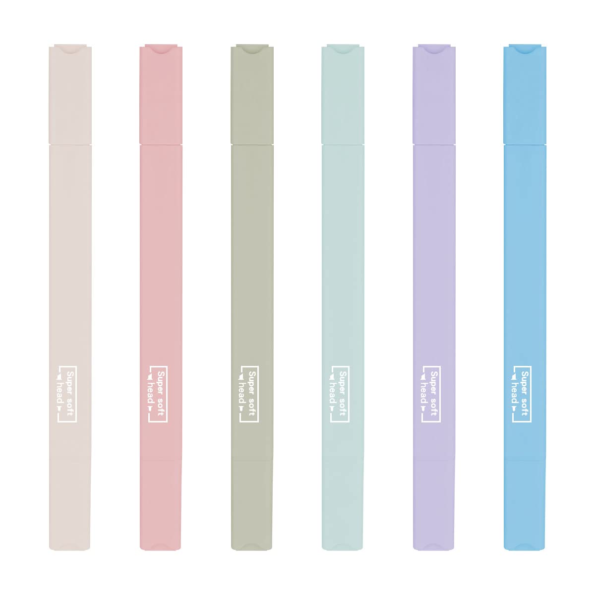 Jagowa 6-Piece Pastel Highlighter Set - Double-Ended Broad & Fine Tips - Aesthetic Pens for Journaling, Bible, Students - Colorful School Supplies