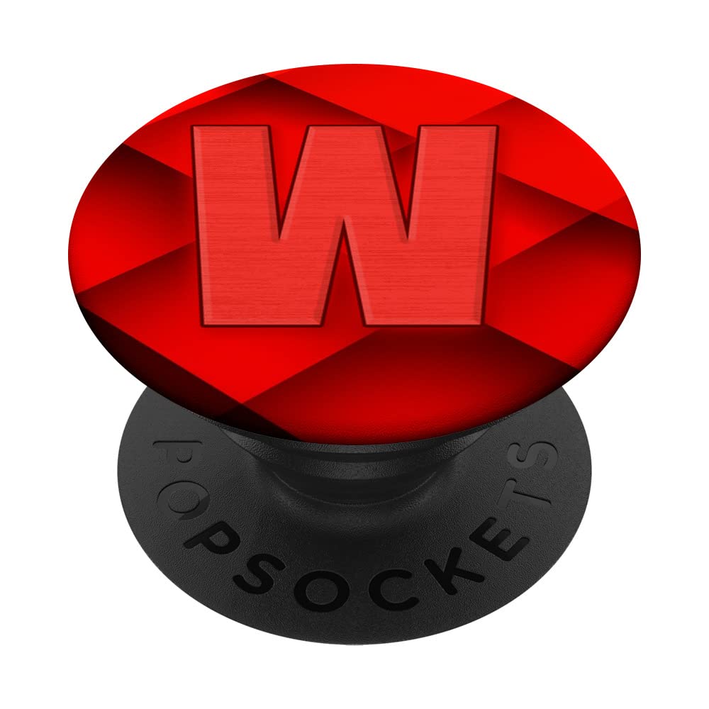 Monogram Initial Letter W Pop Socket Scarlet Red Letter W PopSockets Swappable PopGrip