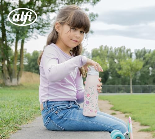 alfi Kids ISO Bottle 500 ml, Pink Pastel, Children's Insulated Drinking Bottle, Stainless Steel, Completely Leak-proof with Screw Cap, Keeps Hot for 12 Hours, Cold for 24 Hours, Drinking Bottle for Carbonated Drinks, BPA-Free
