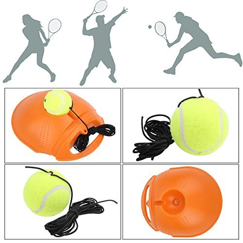 nex&co Solo Tennis Trainer for Kids Tennis Training Aids with Power Base and Rebound Ball - Portable Stable Durable Practice Equipment Ball Machine Pro Included Kinetic Cord and 2 Pressureless Balls