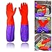 DefenderX Premium Home Wide Mouth And Long Flower Velveteen Antiskid Household Laundry Dishwashing Rubber Gloves