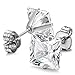 Jstyle 6 Pairs Stainless Steel Mens Womens Stud Earrings Square Cubic Zirconia Hypoallergenic