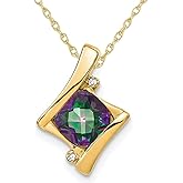 Gem And Harmony 1.25 Carat (ctw) Mystic-Fire Topaz Pendant Necklace in 14k Yellow Gold with Chain