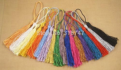 2*24pcs 12cm random mix color polyester Charm tassel DIY Chinese Knot
