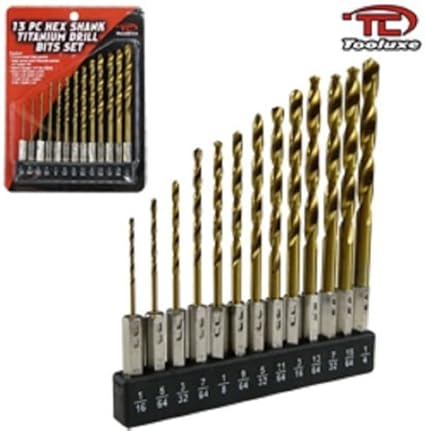 Hex Shank Drill Bit Set 13pc w/Holder HSS Titanium Coated Quick Change Load - - Amazon.com