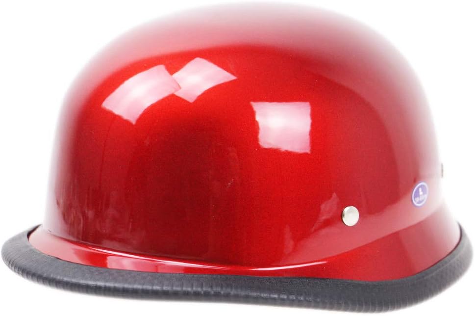 DBY Boy Motorcycle Helmet DOT Certified, German Retro Harley Half Helmet Cycling Helmet, Red 55-64CM