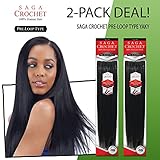 MULTI-PACK DEALS! Saga Human Hair Crochet Braids Pre Loop Type Yaki with Free Gift (14