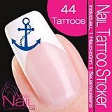 Nailart NAIL TATTOO STICKER - maritim / navy / anchor - blue