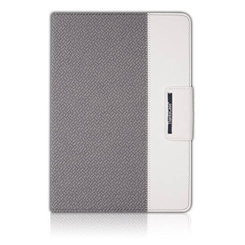 Thankscase Smart Rotating Case for Samsung Galaxy Tab A 8.0 2015 Release (Not Fit 2017 2018 2019 Release) Build-in Wallet Hand Strap with Smart Cover for Tab A 8.0 (Grey Weave)