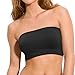 Dealzip Inc Black Fashion Ladies Women Girly Basic Stretch Layer Seamless Comfort Strapless Bandeau Crop Top Bra, Black, Free