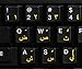 Arabic-English Non Transparent Black Background Keyboard Computer Stickers