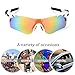 FiveBox Polarized U.V Protection Sports Glasses ,Cycling Wrap Sunglasses Goggle with 5 Interchangeable Lenses Unbreakable for Riding Driving Fishing Running Golf And All Outdoor Activities With Retail Package-Black And White.
