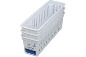 Slim Plastic kitchen Storage Organization Trays Baskets in White Set of 9