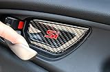 Brand New Real Carbon Fiber Inner Door Handle Bowl Cover Trim 4pcs For Honda Civic Si 2016-2018