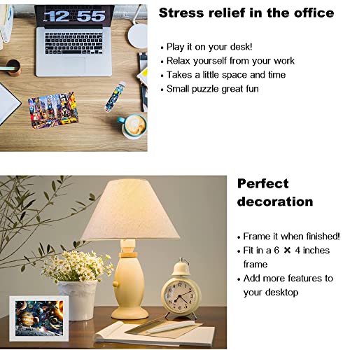 Mini Jigsaw Puzzles For Adults - 4 Pack Of 150 Piece Puzzles With Tweezers & Storage Tubes