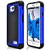 LG L70 Case, LG Optimus Exceed 2 Case, MagicMobile® [Dual Armor Series] Hybrid Impact Resistant LG L70 Shockproof Tough Case Hard Plastic + Silicone Protective Cover for LG Optimus Realm [Black/Blue]